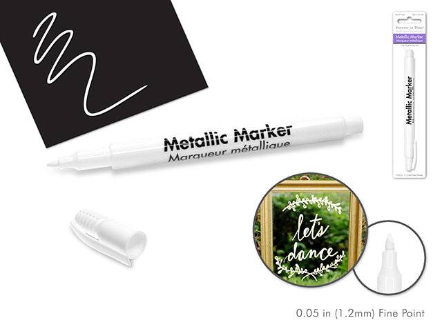 Metallic Marker with 1.2mm Fine Point in White