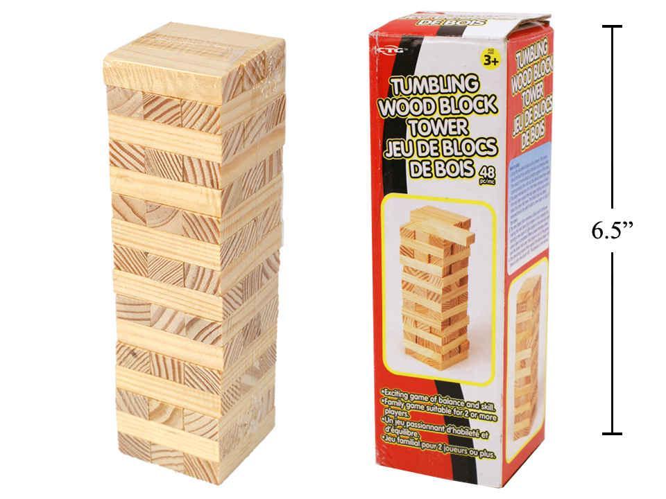 48-Piece Tumbling Wood Block Tower