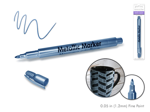 Metallic Marker with 1.2mm Fine Point in Blue Steel Color