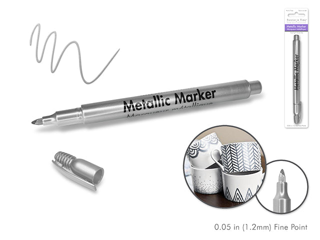 Metallic Marker with 1.2mm Fine Point in Silver