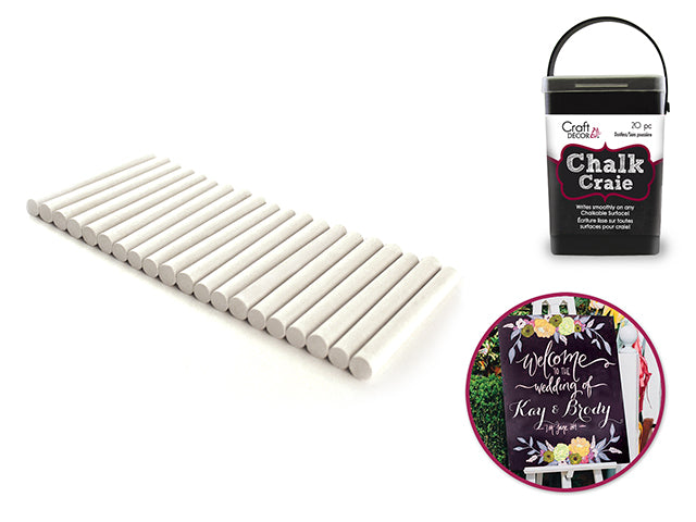 Craft Decor's 20-Piece Chalk-It-Up Dustless Chalk Bucket in White