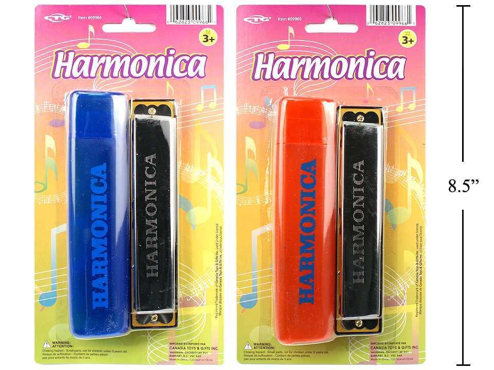 5-Inch Harmonica with Case, Available in 2 Colors, Button Control (CS)