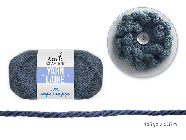 Needlecrafters' 50g Standard Ball of Dyed Acrylic Yarn in Slate Grey