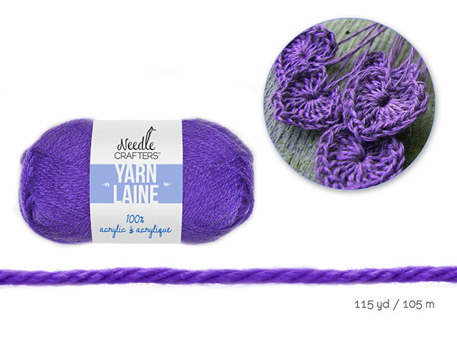 Needlecrafters 50g Standard Ball of Dyed Acrylic Yarn in Grape Sherbert