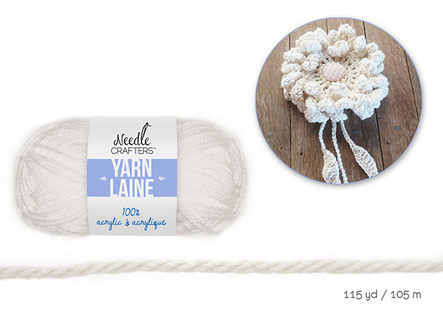 Needlecrafters' 50g Standard Ball of Dyed Acrylic Yarn in White