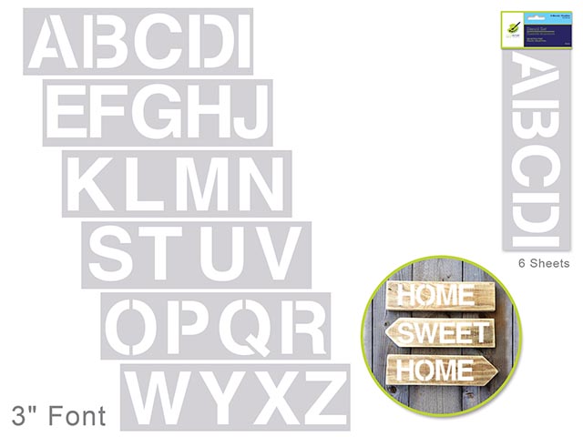 Color Factory's 3" Alphabet Stencil 6-Sheet Set