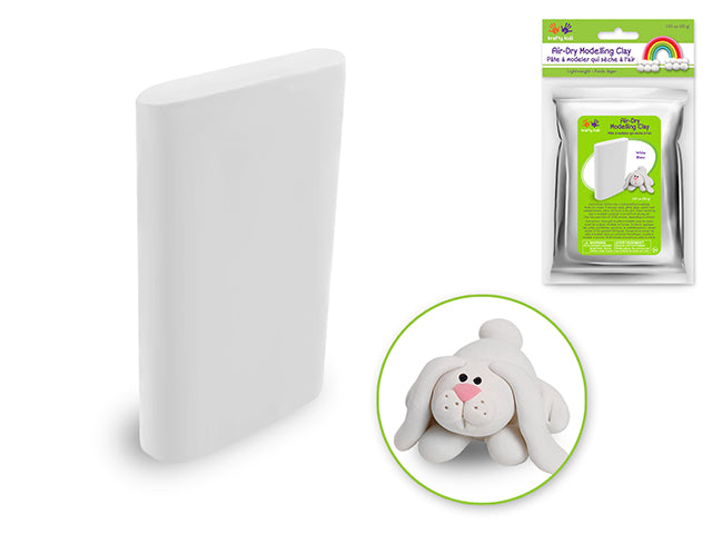 Krafty Kids 30g Lightweight Air-Dry Modelling Clay in White