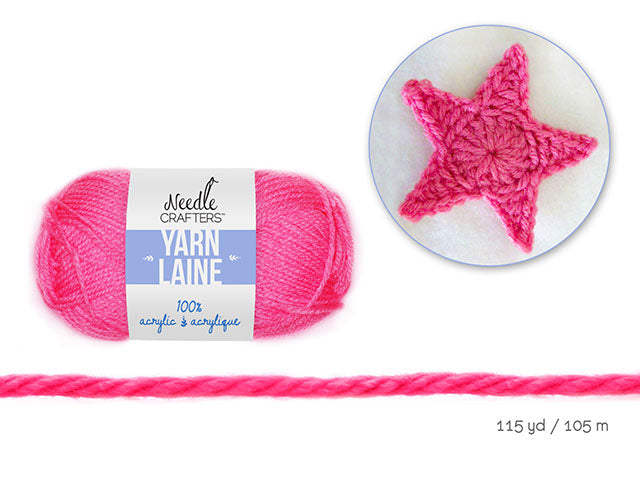 Needlecrafters' 50g Standard Ball of Dyed Acrylic Yarn in Hot Pink