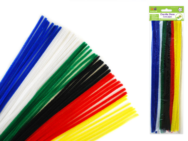 Chenille Stems: 40-Pack of 6mmx30cm Pipe Cleaners in Multi Mix