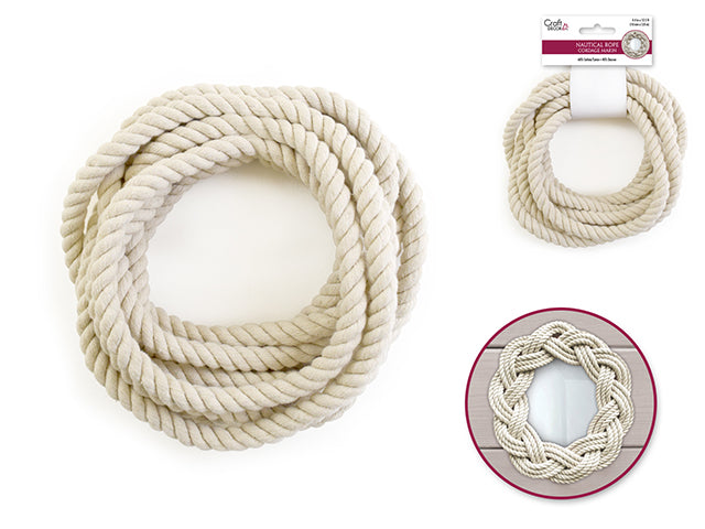 Craft Decor Nautical Rope Cotton, 10mm x 3.8m