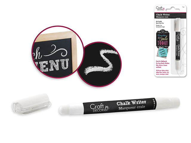 Craft Decor's White Chalk Writer in Blister Card Packaging