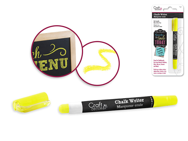 Craft Decor Chalk Writer in Neon Yellow, Blister-Carded C