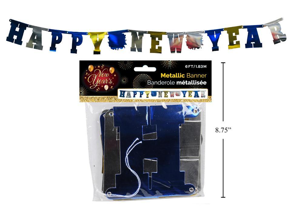 New Years 6ft. Metallic Banner