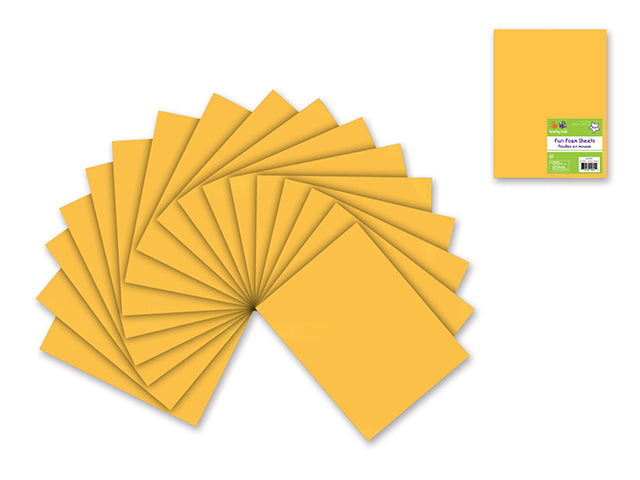 Fun Foam Sheets: 9"x12" Bulk 2mm Barcoded Sheets V) Golden Yellow