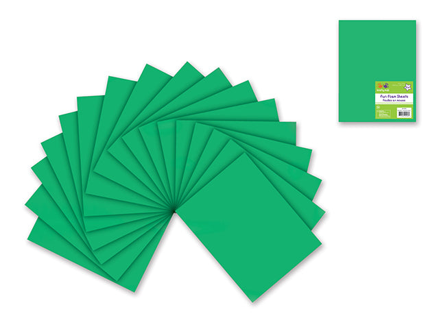 Fun Foam Sheets: 9"x12" Bulk 2mm Barcoded Sheets C) Emerald Green