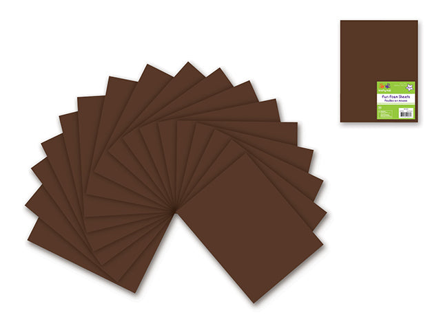 Fun Foam Sheets: 9"x12" Bulk 2mm Barcoded Sheets L) Dark Brown