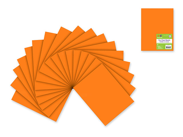 Fun Foam Sheets: 9"x12" Bulk 2mm Barcoded Sheets F) Orange