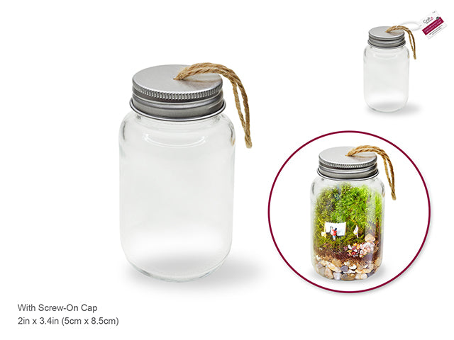 Craft Decor: DIY Clear Ornament Glass Jar with Aluminum Twist Cap, Size 5x8.5cm