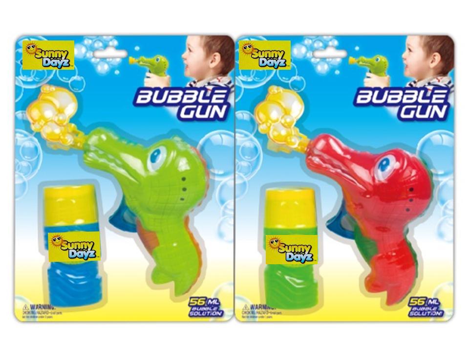 Friction Power Crocodile Bubble Shooter w/2oz. Bubbles