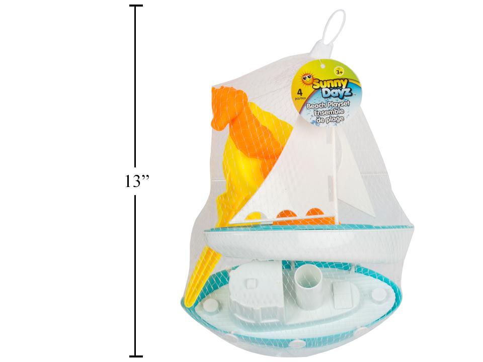 Sunny Dayz 4pcs Sail Boat Beach Set in Net Bag, cht