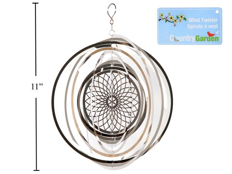 Country Garden 9" Stainless Steel Hanging Wind Spinner, cht