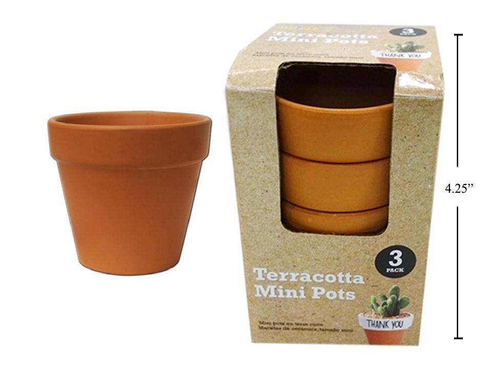 Garden E. 3pk 3" Terracotta Mini Pots, window Box