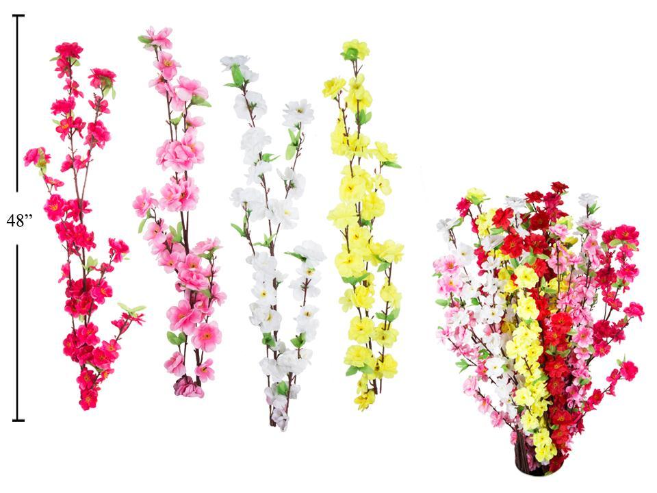 48"L Artificial Peach Blossom Spray