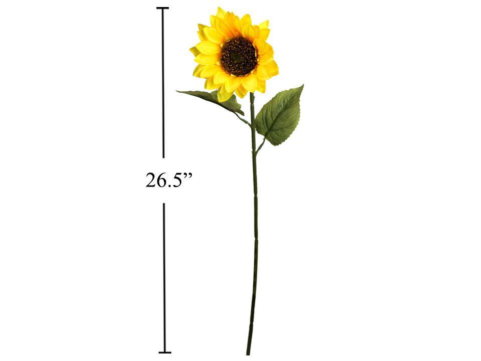 26.5"L Single Stem Artifical Sunflower, label