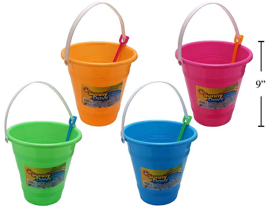 Sunny Dayz 9" Neon Pail w/Shovel