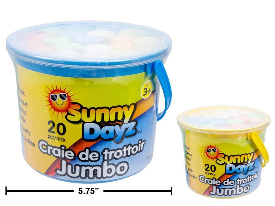 Sunny Dayz 20ct. Jumbo Sidewalk Chalk/Bucket, label, (A394646)