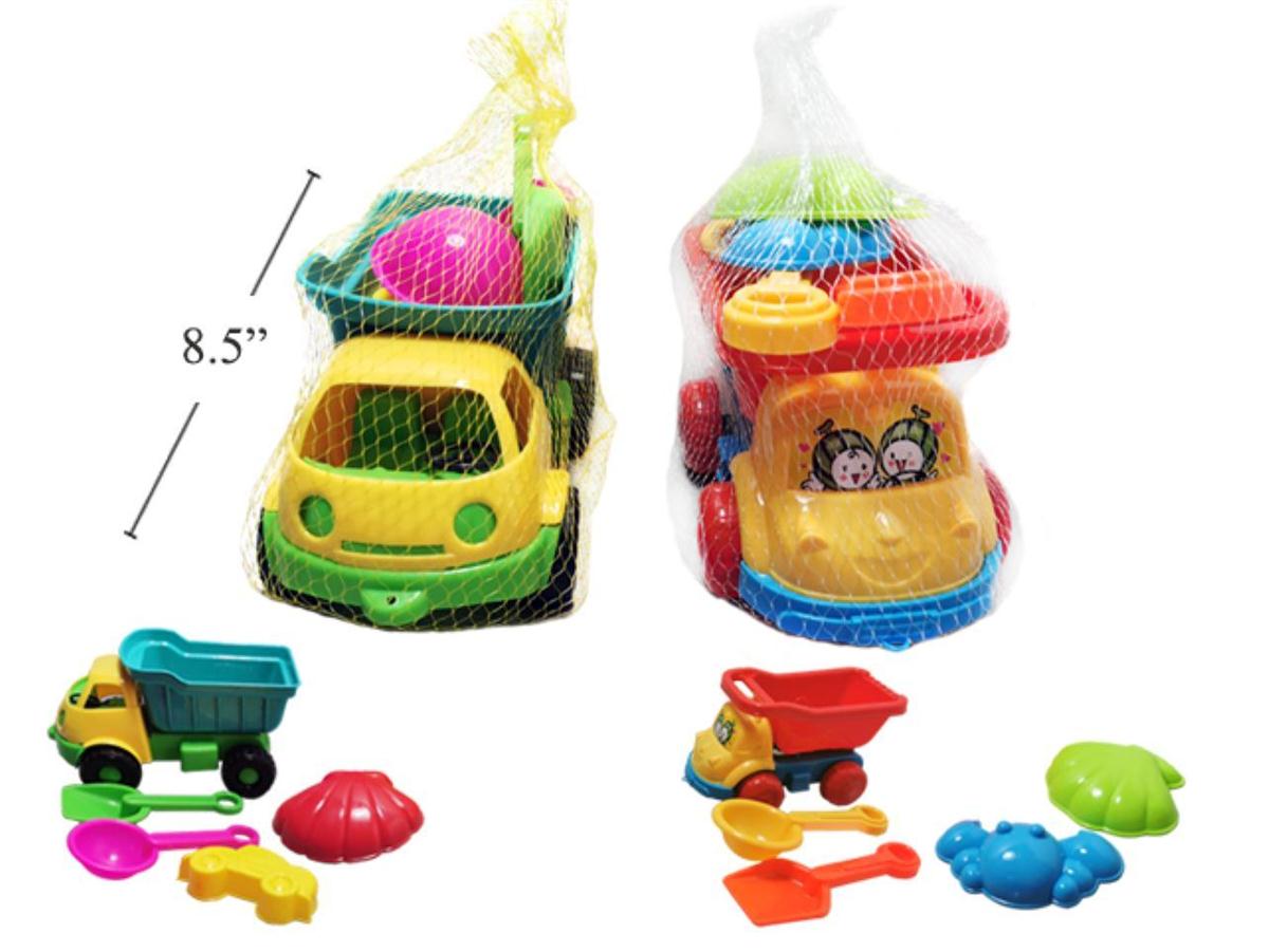 Sunny Dayz 5pcs Dump Truck Beach Set in Mesh Bag
