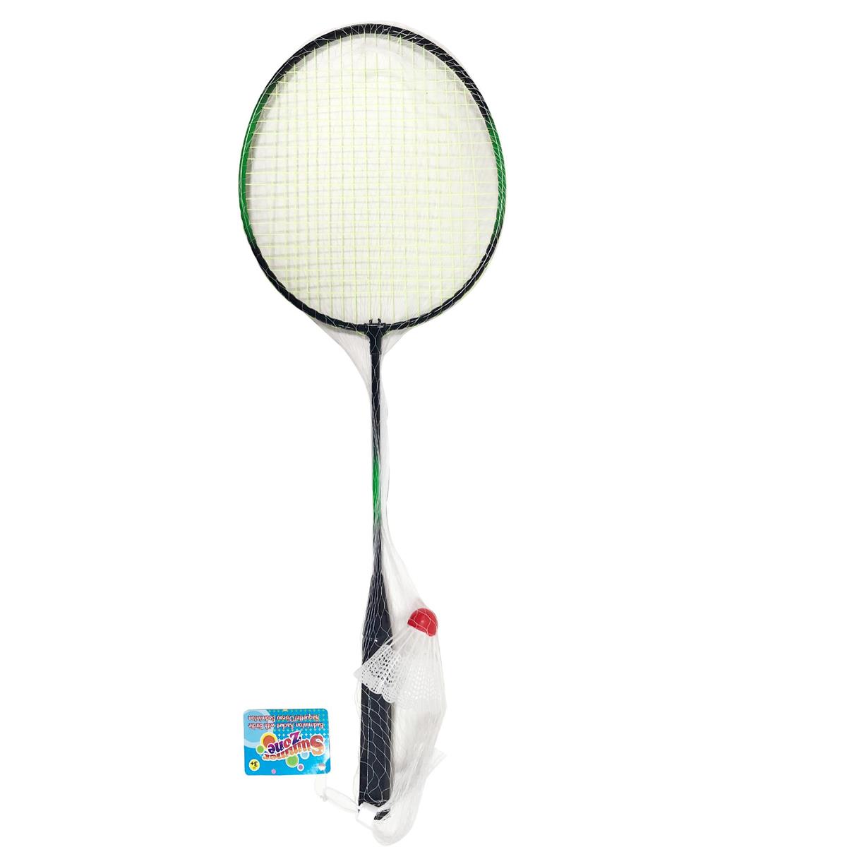 Summer Zone Badminton Racket with Birdie in Net Bag, 23'', hangtag