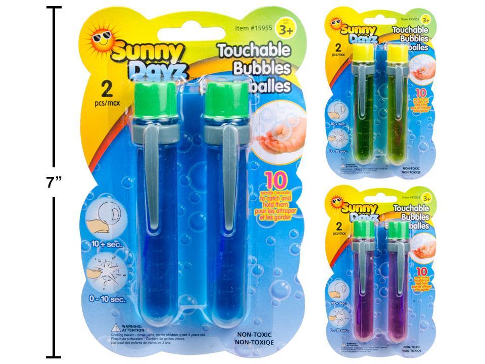 Sunny Dayz 2pk Touchable Bubbles, 3asst. Cols., b/c