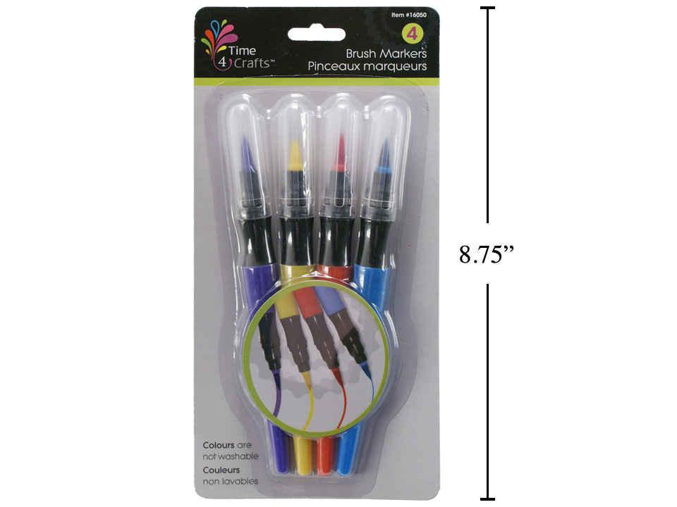 Time 4 Crafts 4-Piece Brush Markers Set