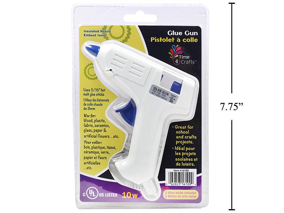 Time 4 Crafts 10-Watt Glue Gun, Includes 2 Glue Sticks, cULus Tested, Clam Pack Packaging