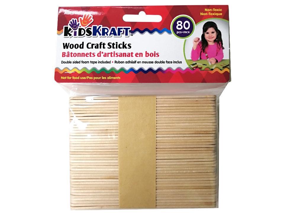 KD.Kr. 80-Piece Wooden Craft Sticks, Polybagged