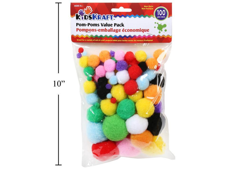 KD.Kr. 100-Piece Pom-Poms Value Pack