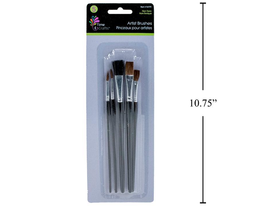 Time 4 Crafts., 5pc Artist Brushes, b/c