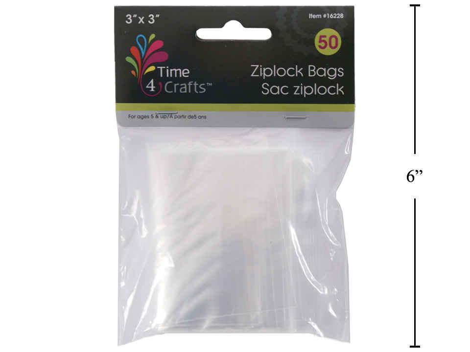 Time 4 Crafts 50-Piece Ziplock Bag Set, Size: 3" x 3"