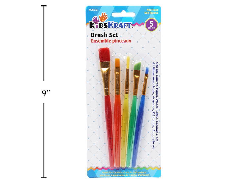 KD.Kr. 5-Piece Plastic Handle Paint Brush Set, Bulk/Case