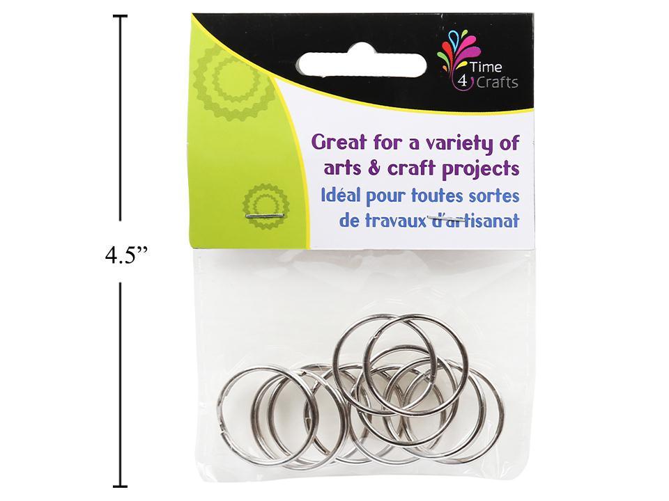 Time 4 Crafts Silver 25mm Key Ring, 10-Piece Packaged in Poly Bag Header