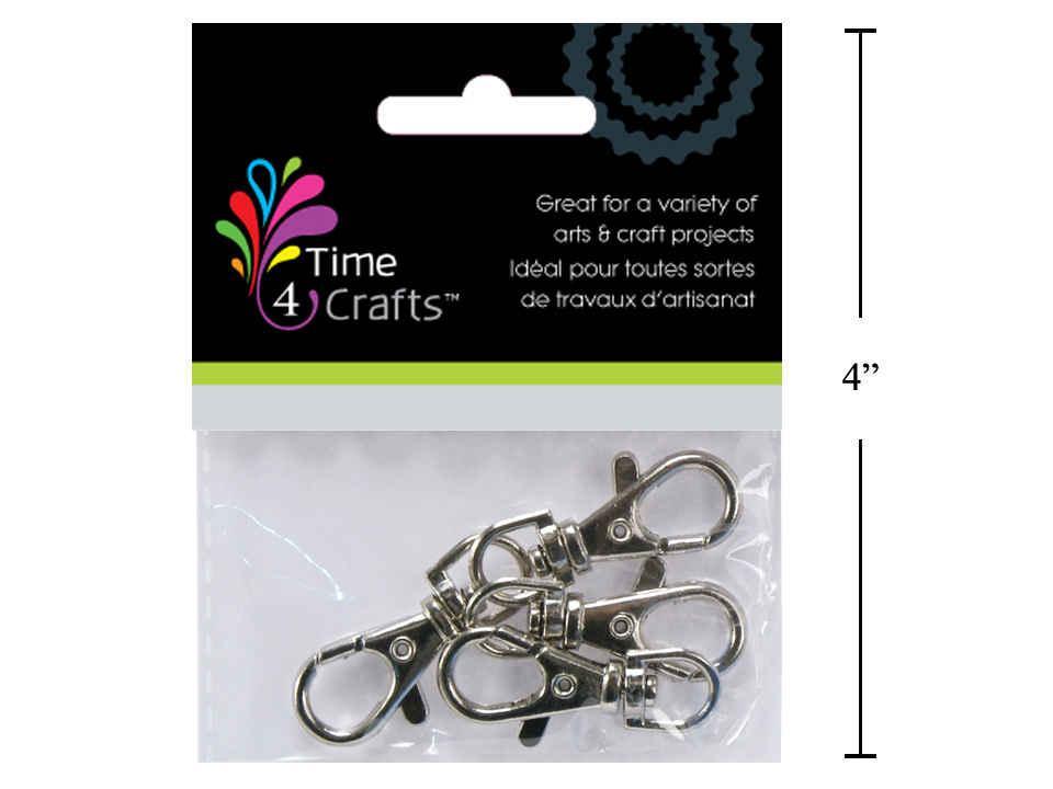 Time 4 Crafts' 4-Piece 40mm Silver Trigger Snap Clip