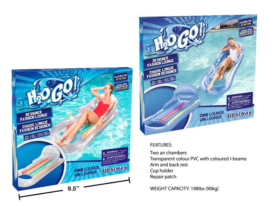 62"x35" Inflatable Designer Fashion Lounge