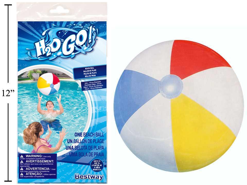 24" Inflatable Beach Ball, Glossy Panel