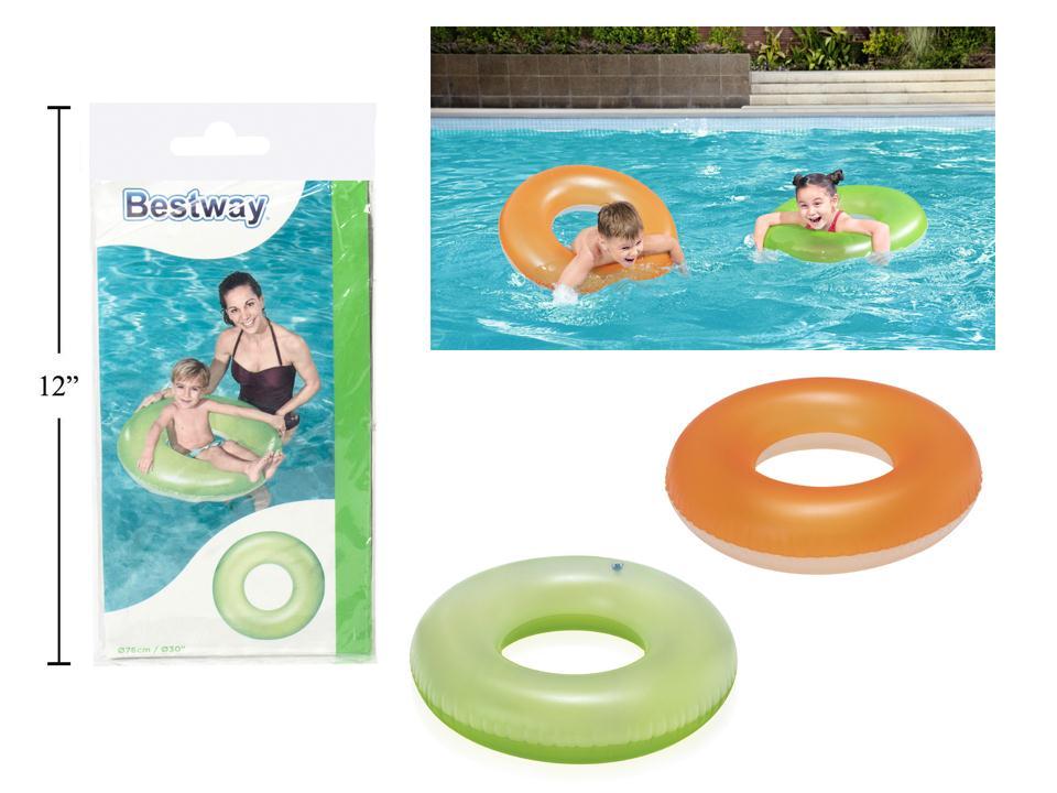 30"Dia. Inflatable Frosted Neon Swim Ring