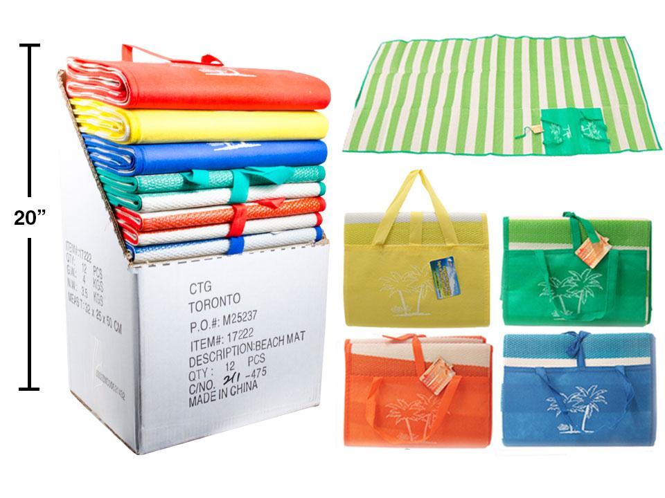 Foldable PP Beach Mat 35"x71", w/Non-Woven Closure