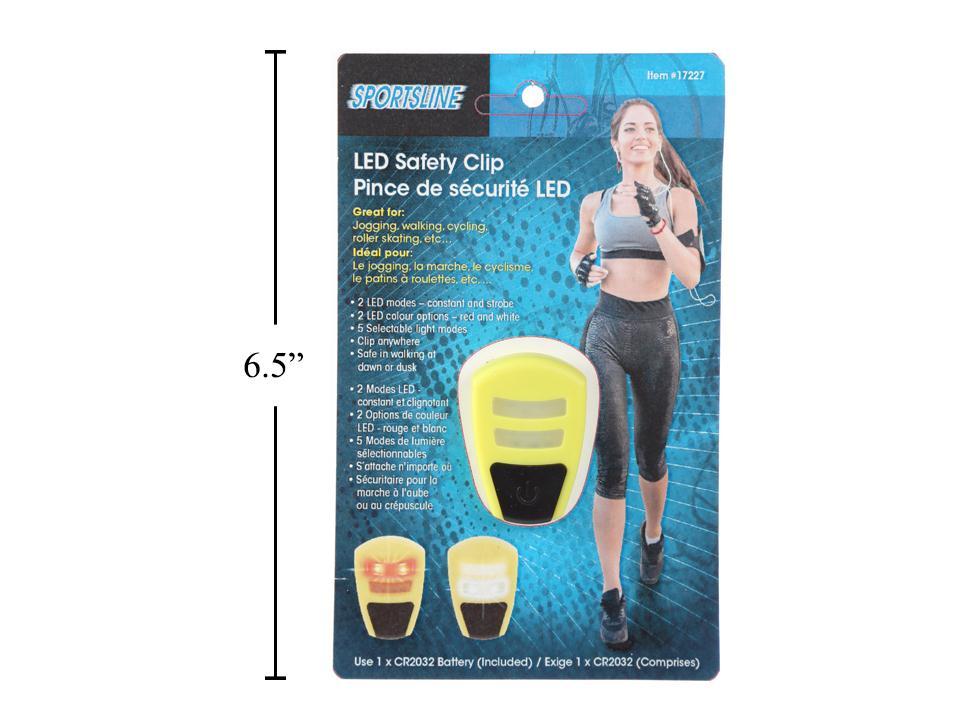 Sportsline LED Safety Clip, 2 Whtie & 2 Red LED, 3.3 x 4.5 x 1.5cm, b/c