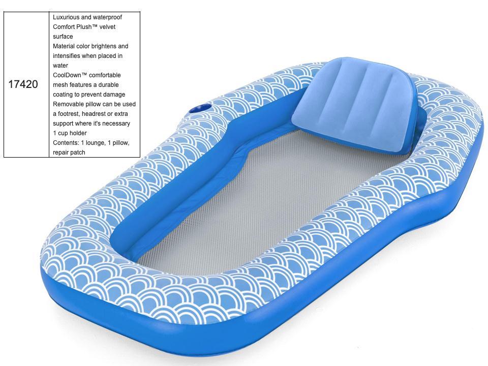 Inflatable Comfort Plush Lounge, 70''x46''