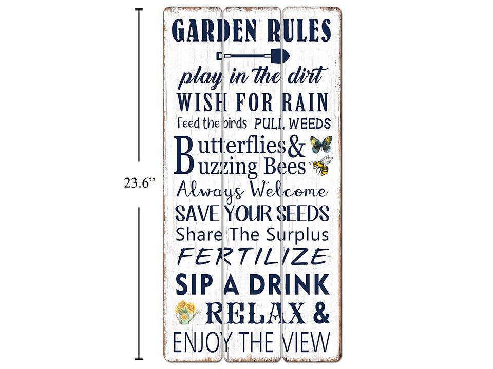 Country Garden MDF Wall Plaque, GARDEN RULES