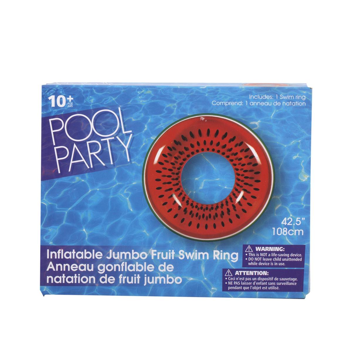Pool Party Inflatable 42.5"Dia. Jumbo Watermelon Swim Ring